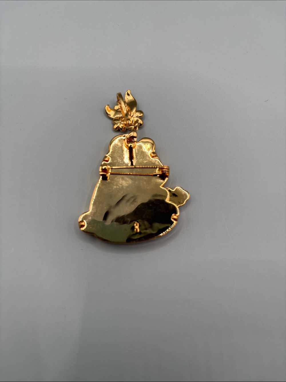 Panda Embroidered, Fur and Gold Piping Pendant with Pearl and Blue Wave Detail - Picture 2 of 8